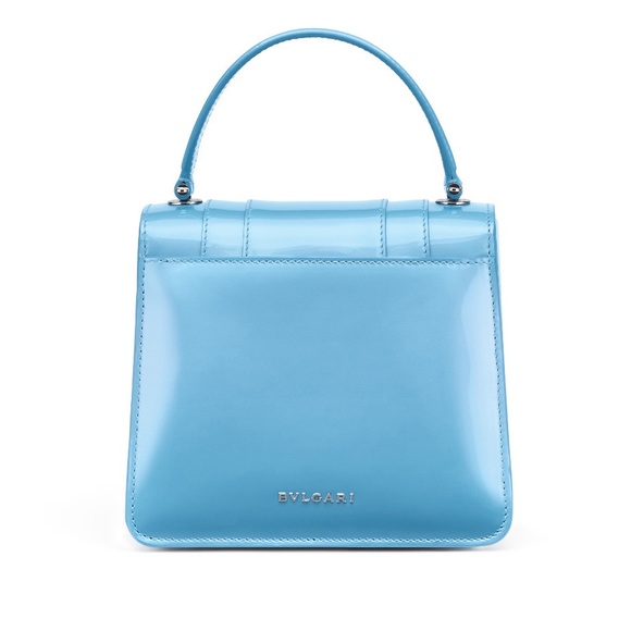 Bvlgari Bulgari Serpenti Forever Top Handle Blue Silver Hardware Snake Head - Picture 3 of 14